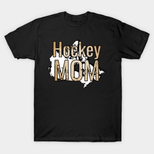 Hockey Mom with Canada and Distressed design T-Shirt